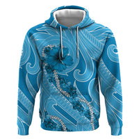 Hawaii Blue Hibiscus Pikake Lei Hoodie - Polynesian Pride
