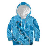 Hawaii Blue Hibiscus Pikake Lei Kid Hoodie - Polynesian Pride