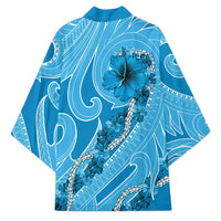 Hawaii Blue Hibiscus Pikake Lei Kimono - Polynesian Pride