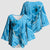 Hawaii Blue Hibiscus Pikake Lei Kimono Sleeve Blouse - Polynesian Pride
