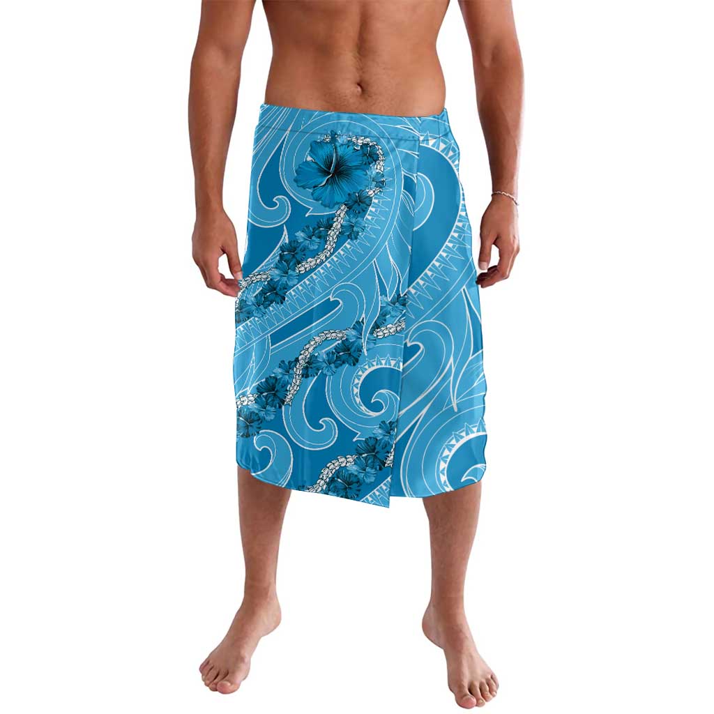 Hawaii Blue Hibiscus Pikake Lei Lavalava - Polynesian Pride
