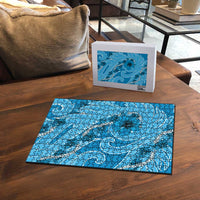 Hawaii Blue Hibiscus Pikake Lei Puzzle - Polynesian Pride