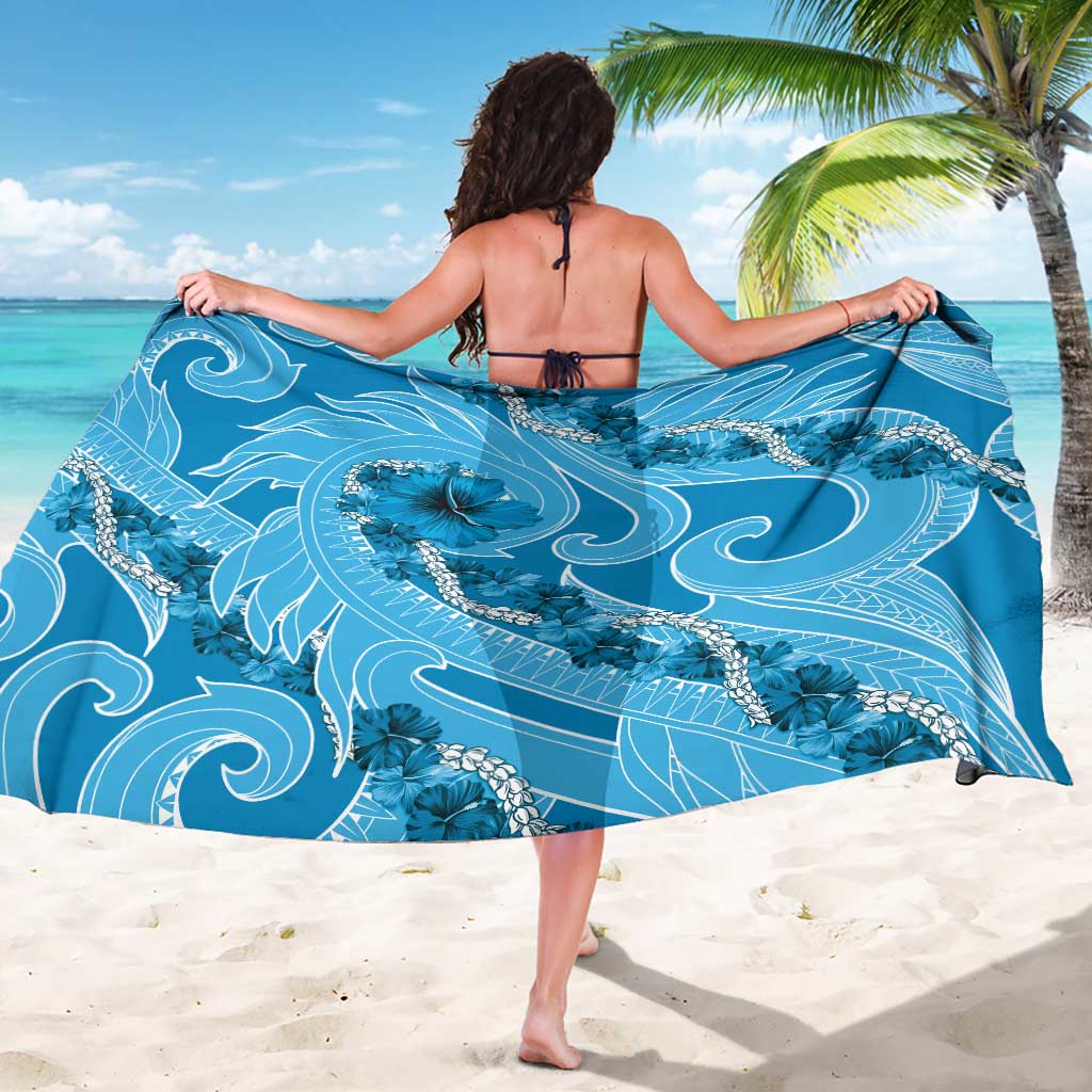 Hawaii Blue Hibiscus Pikake Lei Sarong - Polynesian Pride