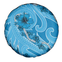 Hawaii Blue Hibiscus Pikake Lei Spare Tire Cover - Polynesian Pride
