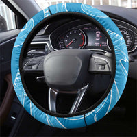 Hawaii Blue Hibiscus Pikake Lei Steering Wheel Cover - Polynesian Pride
