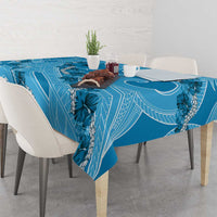 Hawaii Blue Hibiscus Pikake Lei Tablecloth - Polynesian Pride