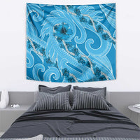 Hawaii Blue Hibiscus Pikake Lei Tapestry - Polynesian Pride