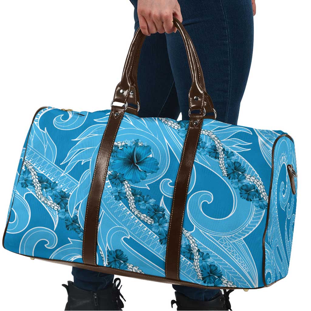 Hawaii Blue Hibiscus Pikake Lei Travel Bag - Polynesian Pride