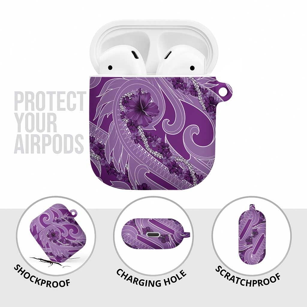 Hawaii Violet Hibiscus Pikake Lei AirPods Case - Polynesian Pride