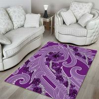 Hawaii Violet Hibiscus Pikake Lei Area Rug - Polynesian Pride