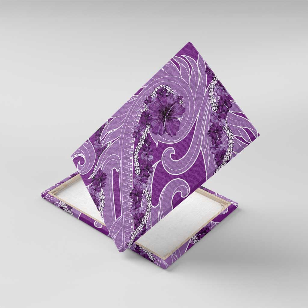Hawaii Violet Hibiscus Pikake Lei Canvas Wall Art - Polynesian Pride