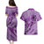 Hawaii Violet Hibiscus Pikake Lei Couples Matching Puletasi and Hawaiian Shirt - Polynesian Pride