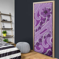 Hawaii Violet Hibiscus Pikake Lei Door Cover - Polynesian Pride