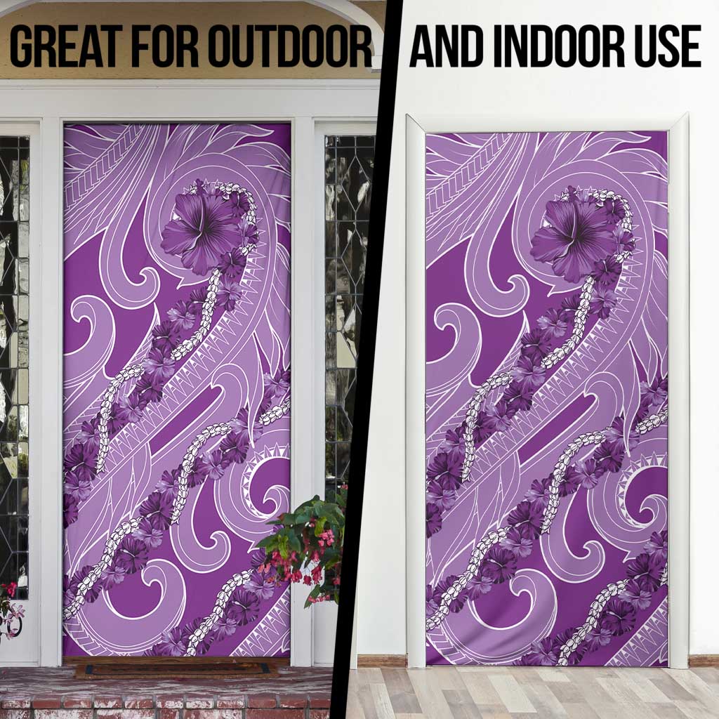 Hawaii Violet Hibiscus Pikake Lei Door Cover - Polynesian Pride