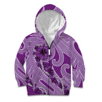 Hawaii Violet Hibiscus Pikake Lei Kid Hoodie - Polynesian Pride