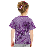 Hawaii Violet Hibiscus Pikake Lei Kid T Shirt - Polynesian Pride