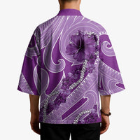 Hawaii Violet Hibiscus Pikake Lei Kimono - Polynesian Pride