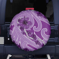 Hawaii Violet Hibiscus Pikake Lei Spare Tire Cover - Polynesian Pride