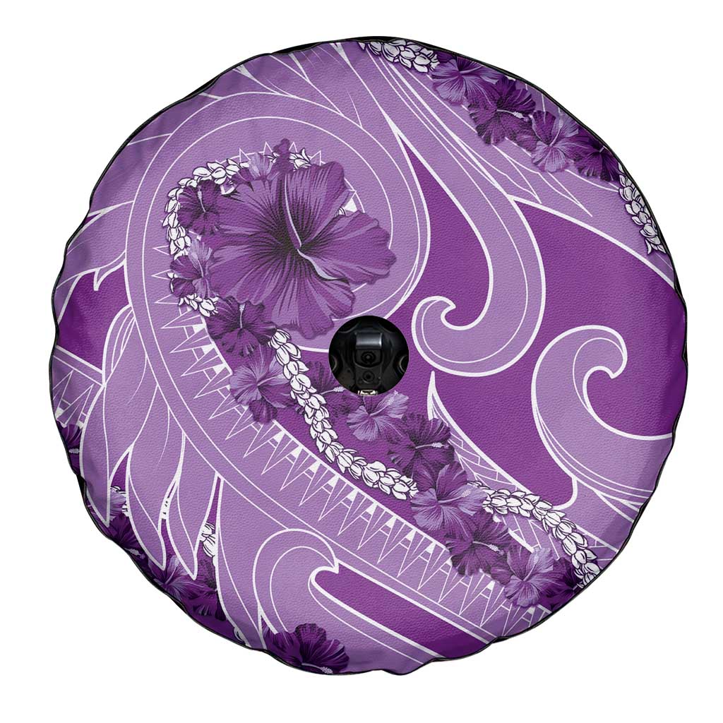 Hawaii Violet Hibiscus Pikake Lei Spare Tire Cover - Polynesian Pride