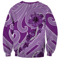 Hawaii Violet Hibiscus Pikake Lei Sweatshirt - Polynesian Pride