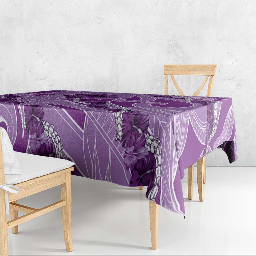 Hawaii Violet Hibiscus Pikake Lei Tablecloth - Polynesian Pride
