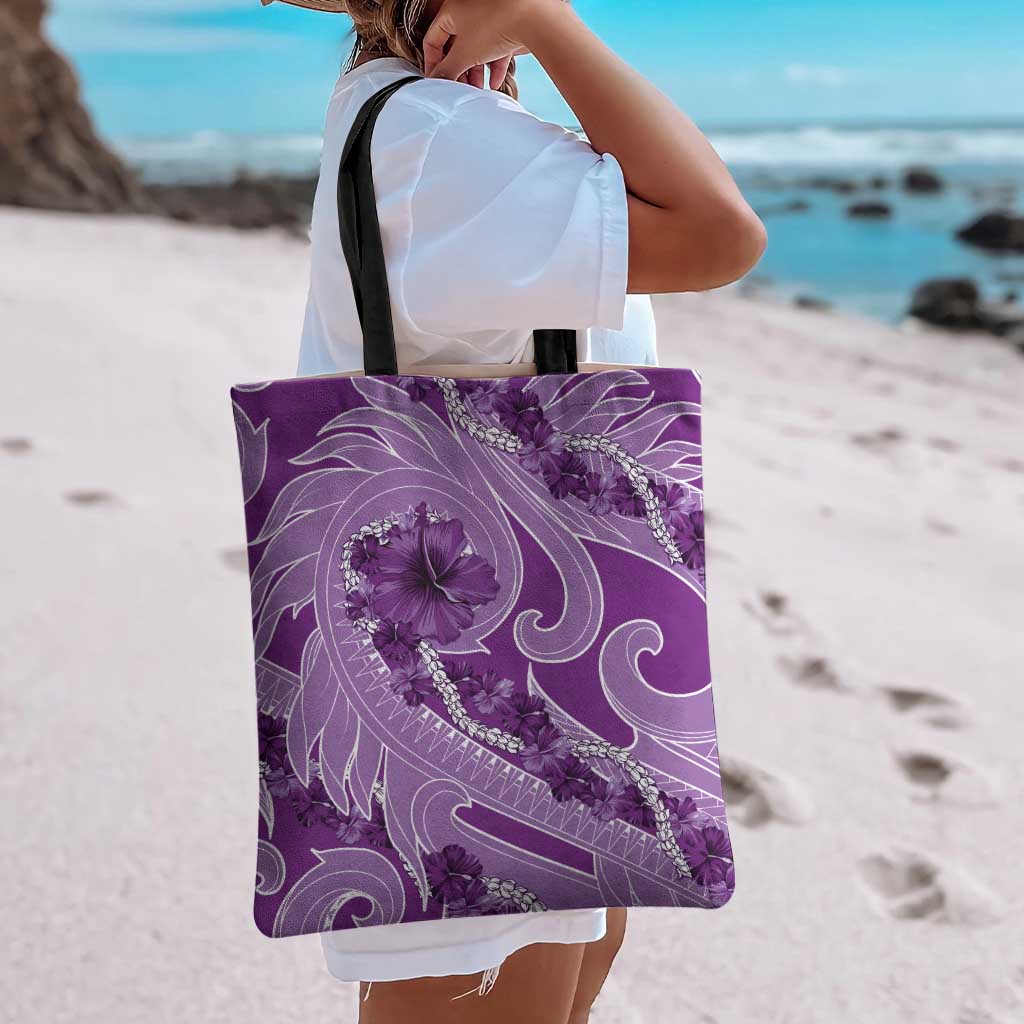 Hawaii Violet Hibiscus Pikake Lei Tote Bag - Polynesian Pride