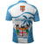 Fiji Rugby Polo Shirt World Cup 2023 Fijian Tapa Pattern Blue Version LT05 - Polynesian Pride
