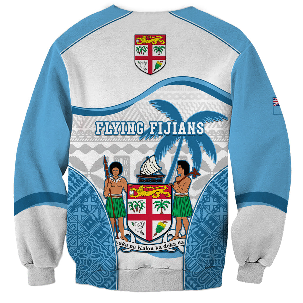 Fiji Rugby Sweatshirt World Cup 2023 Fijian Tapa Pattern Blue Version LT05 - Polynesian Pride