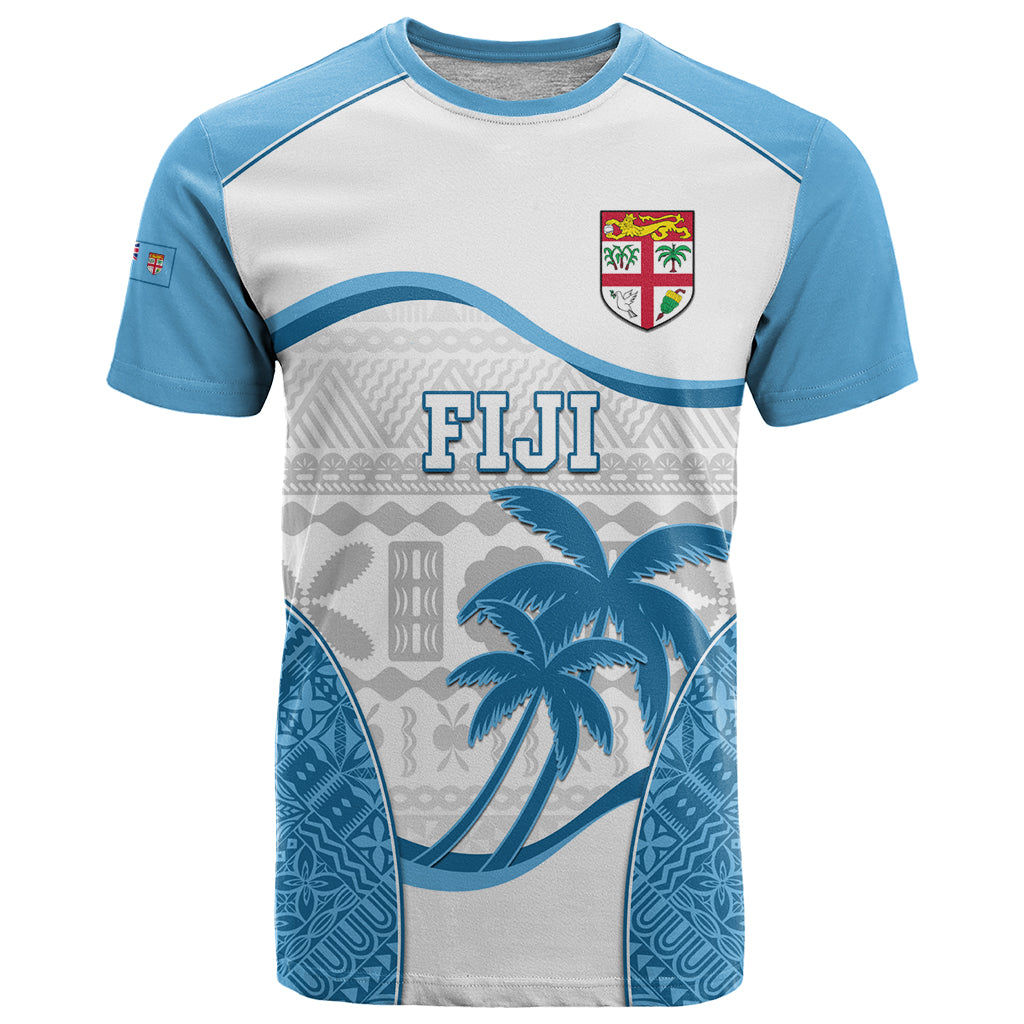 Fiji Rugby T Shirt World Cup 2023 Fijian Tapa Pattern Blue Version LT05 Blue - Polynesian Pride