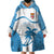 Fiji Rugby Wearable Blanket Hoodie World Cup 2023 Fijian Tapa Pattern Blue Version LT05 - Polynesian Pride