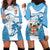 Custom Fiji Rugby Hoodie Dress World Cup 2023 Fijian Tapa Pattern Blue Version LT05 - Polynesian Pride