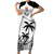 Fiji Rugby Short Sleeve Bodycon Dress World Cup 2023 Fijian Tapa Pattern Black Version LT05 Long Dress Black - Polynesian Pride