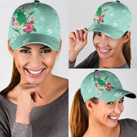 Hawaii Tropical Flowers Classic Cap Polynesian Tattoo Mint Green