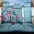 Hawaii Tropical Flowers Back Car Seat Cover Polynesian Tattoo Sky Blue