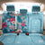 Hawaii Tropical Flowers Back Car Seat Cover Polynesian Tattoo Sky Blue