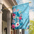 Hawaii Tropical Flowers Garden Flag Polynesian Tattoo Sky Blue