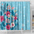 Hawaii Tropical Flowers Shower Curtain Polynesian Tattoo Sky Blue