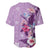 Hawaii Tropical Flowers Baseball Jersey Polynesian Tattoo Lavender