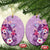 Hawaii Tropical Flowers Ceramic Ornament Polynesian Tattoo Lavender