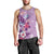 Hawaii Tropical Flowers Men Tank Top Polynesian Tattoo Lavender