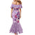 Hawaii Tropical Flowers Mermaid Dress Polynesian Tattoo Lavender