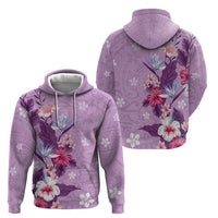 Hawaii Tropical Flowers Zip Hoodie Polynesian Tattoo Lavender LT05 - Polynesian Pride