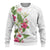 Hawaii Tropical Flowers Ugly Christmas Sweater Polynesian Tattoo White