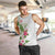 Hawaii Tropical Flowers Men Tank Top Polynesian Tattoo White