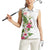Hawaii Tropical Flowers Women Sleeveless Polo Shirt Polynesian Tattoo White