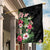 Hawaii Tropical Flowers Garden Flag Polynesian Tattoo Black