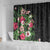 Hawaii Tropical Flowers Shower Curtain Polynesian Tattoo Black