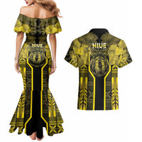 Niue The Rock Couples Matching Mermaid Dress and Hawaiian Shirt The Island Of The Uga - Polynesian Pride