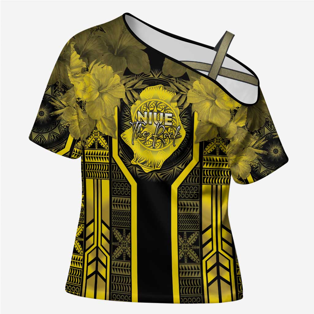 Niue The Rock Cross Shoulder Shirt The Island Of The Uga - Polynesian Pride