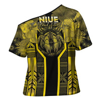 Niue The Rock Cross Shoulder Shirt The Island Of The Uga - Polynesian Pride